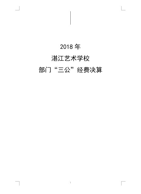 2018年湛江艺术学校部门三公经费决算说明